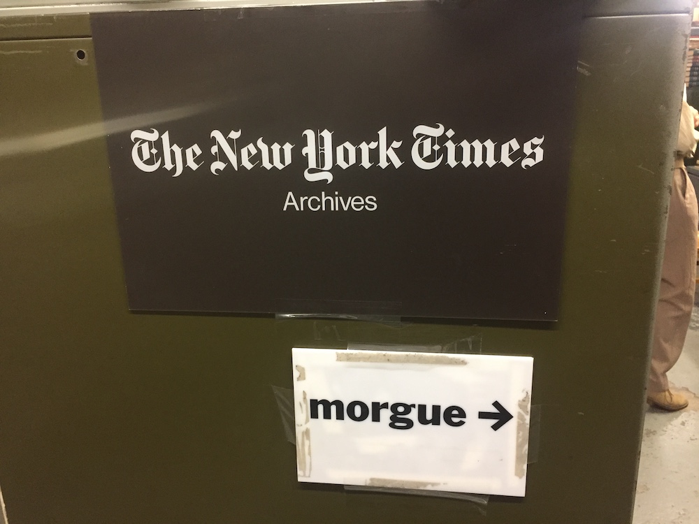 NYT basement archives (Morgue)