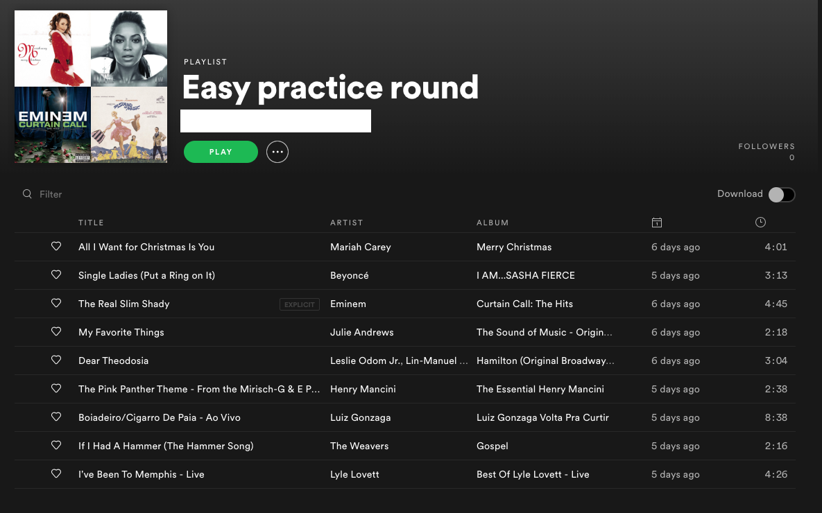 Spotify playlist for Zoom name that tune.
